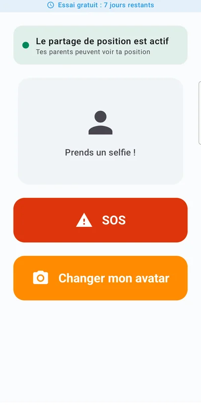 Interface enfant avec bouton SOS