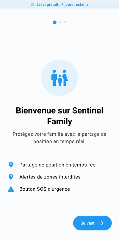 Ecran de bienvenue